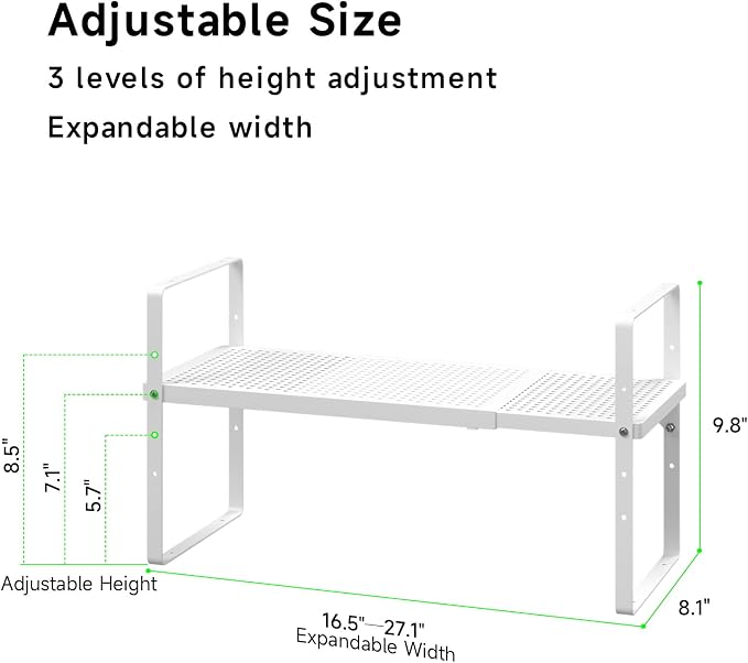 SOFRON Expandable Cabinet Storage Shelf Stackable Organizer Rack - Image 2