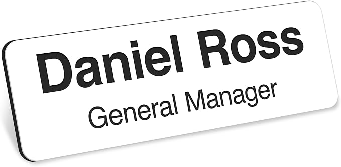 Custom Engraved Name Tags, Magnetic White Name Tags, Personalized Name Tags by MySignCenter