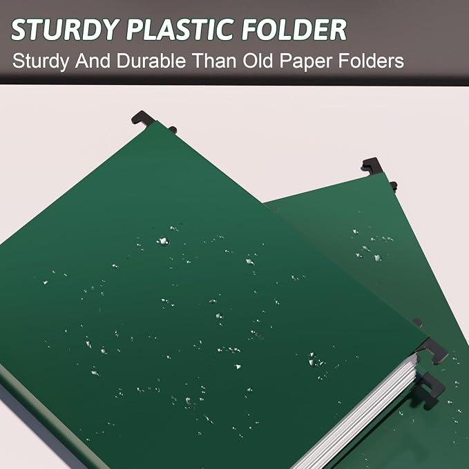 Nordun Plastic Hanging File Folder Extra Capacity, 12 Pack Reinforced Hang - Image 3