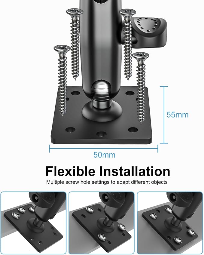 Small Tablet Wall Mount iPad Holder, Metal 360° Adjustable Stand, Alloy Base - Image 5
