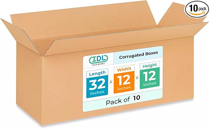 Long Shipping & Moving Boxes 32x12x12 inches by IDLPackaging