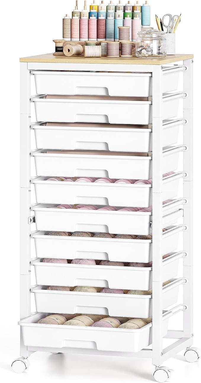 SYKIARIOL Rolling Cart with Drawers, 10 Drawer Rolling Cart, Rolling storage - Image 8