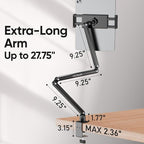 Urmust Tablet Stand for Desk, Adjustable iPad Holder Clamp Mount, 360° Rotation - Image 5