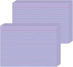 JINMIKEJI Purple Ruled Index Cards 5x7 Inch by JINMIKEJI