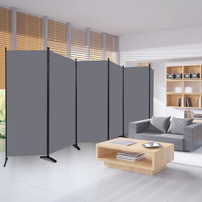 Room Divider 6FT Folding Privacy Screens, 6 Panel Partition Room Dividers - Image 7
