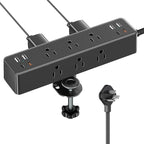 Flat Plug Desk Clamp Power Strip 15FT, 40W Total Fast Charging Station by AcozvinPowerStrip