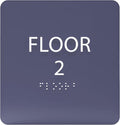 Navy ADA Floor 2 Sign with Braille – Made from Durable Acrylic and Ready to by ADACentralSigns