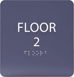 Navy ADA Floor 2 Sign with Braille – Made from Durable Acrylic and Ready to by ADACentralSigns