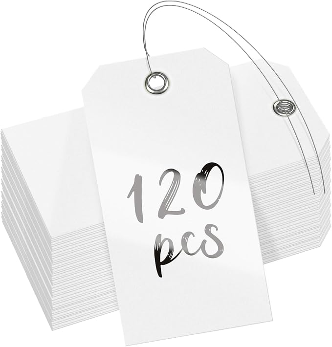 Uniclife 120 Pcs White Plastic Tags by UnicLife