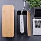 2 Pack Large Cable Management Box – Wooden Style Cord Organizer Box and Cover - Image 7