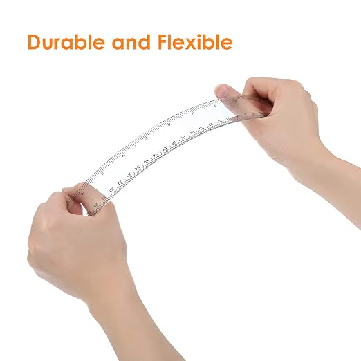 Eboot 50 Pack 12 Inch Rulers Bulk Clear Plastic Ruler Measuring Tool - Image 4
