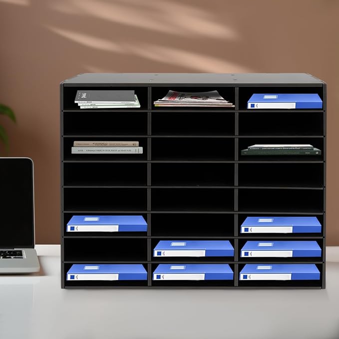 Literature Organizer with 24 Compartments | Adjustable Desktop File Sorter Mail - Image 2