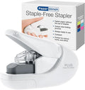 Plus Paper Clinch Compact Staple-Free Stapler, Ivory White by Plus