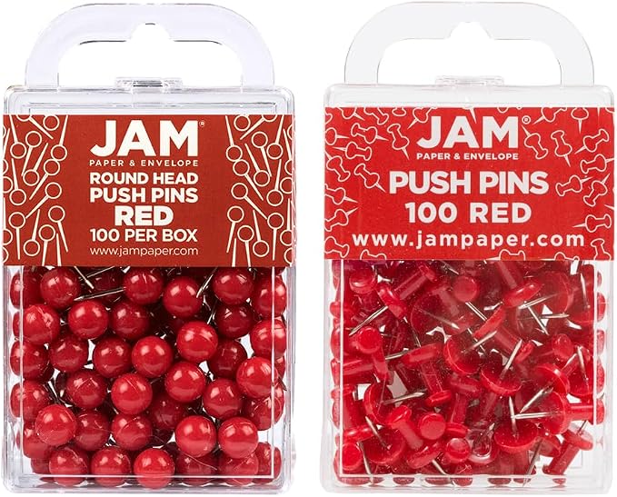 JAM PAPER Colorful Push Pins by JAMPaper