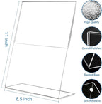 EHWINE 6 Pack 8.5 x 11 Acrylic Sign Holder, Vertical Slanted Back Paper Holder - Image 4