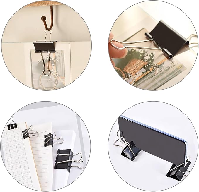 Binder Clips Assorted Sizes Paper Clamps, Meet a Variety of use Scenarios - Image 4