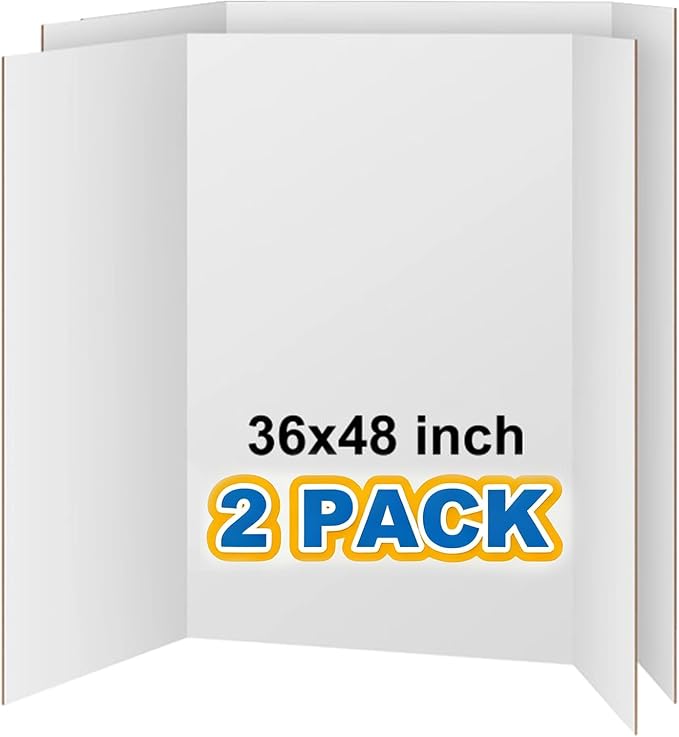 VinTS 36" x 48" 2 Pack Large Trifold Poster Board, School Projects, Photo by VinTS