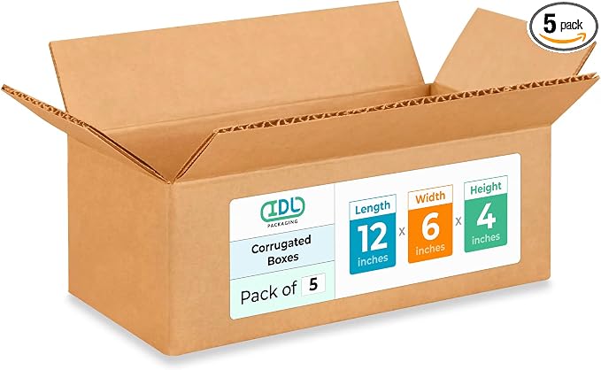 Medium Moving & Shipping Boxes 12 x 6 x 4 inches by IDLPackaging