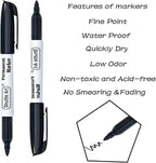 Shuttle Art 24 Black Permanent Markers Fine Tip Markers, Perfect on Plastic - Image 3