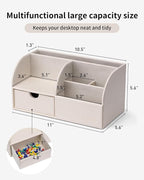 Vlando Office Desk Organizer Leather Desktop Organizer Caddy - Image 2