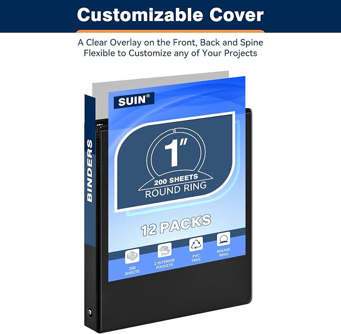 Basic 1-inch 3 Ring Binder -1'' Binders - Image 3