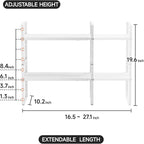 jkxoo 2Pack 16.5-27’’L Expandable Kitchen Shelf Organizer, Stackable Shelves - Image 2