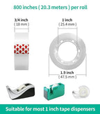 GIBIBU 24 Rolls Transparent Tape Refills, Glossy Gift Wrap Tapes - Image 2