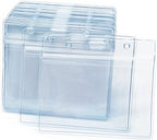 100 Pcs Clear Plastic Horizontal Name Badge ID Card Holders by Orcielo