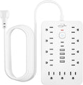 JouleLoom 10 FT Flat Plug Surge Protector Power Strip, 11 Multiple AC Outlets by JouleLoom