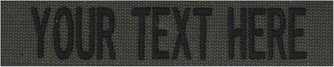 Custom Uniform Name Tapes Solid Colors. Olive Drab Webbing, 4 Inch Hook Fastener by NORTHERNSAFARI