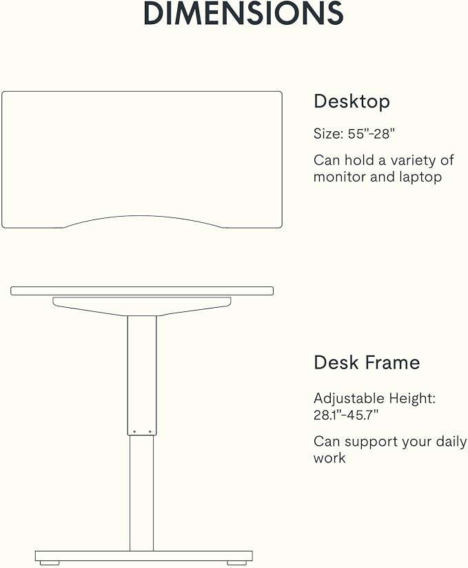 FLEXISPOT EN1 Bamboo Standing Desk, 55 x 28 Inches Whole-Piece Electric Height - Image 6