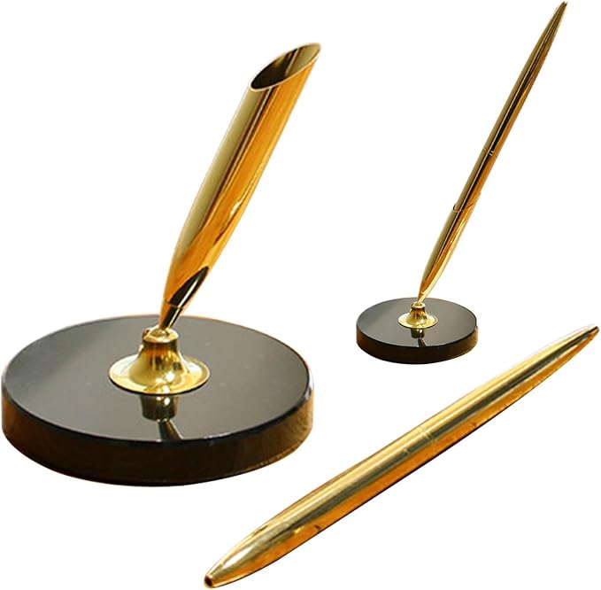 Stone-Style Pen Stand with Zinc Alloy Ballpoint Pen, The best choice - Image 3