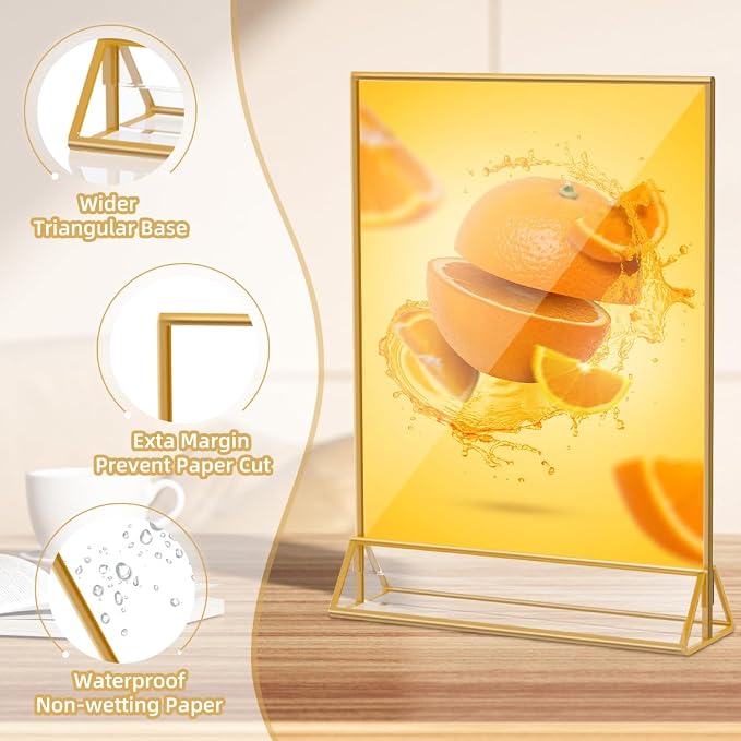 PPH-Sisy Acrylic Sign Holder 8.5X11 Double Sided Table Flyer Holder, Plastic - Image 4
