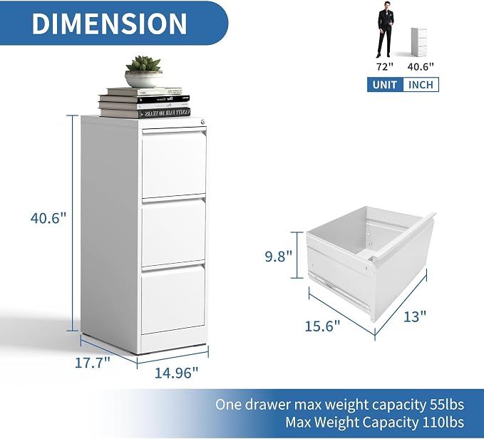 FLIXELIO 3 Drawer File Cabinet - Image 3