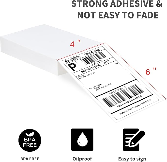L LIKED 200 4x6 Thermal Labels Fanfold, Direct Thermal Shipping Labels - Image 2
