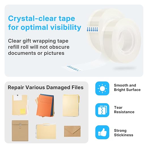 OWLKELA 48 Rolls Transparent Tape Refills, All-Purpose Transparent Glossy Tape - Image 5
