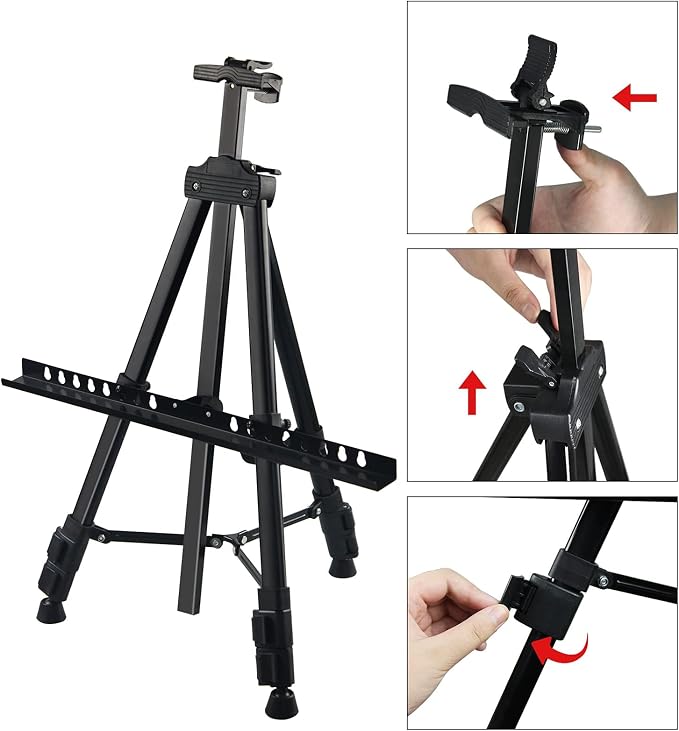 RRFTOK Artist Easel Stand, Metal Tripod Adjustable Easel - Image 4
