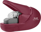Plus Paper Clinch Compact Staple-Free Stapler, Burgundy Wine - Image 6