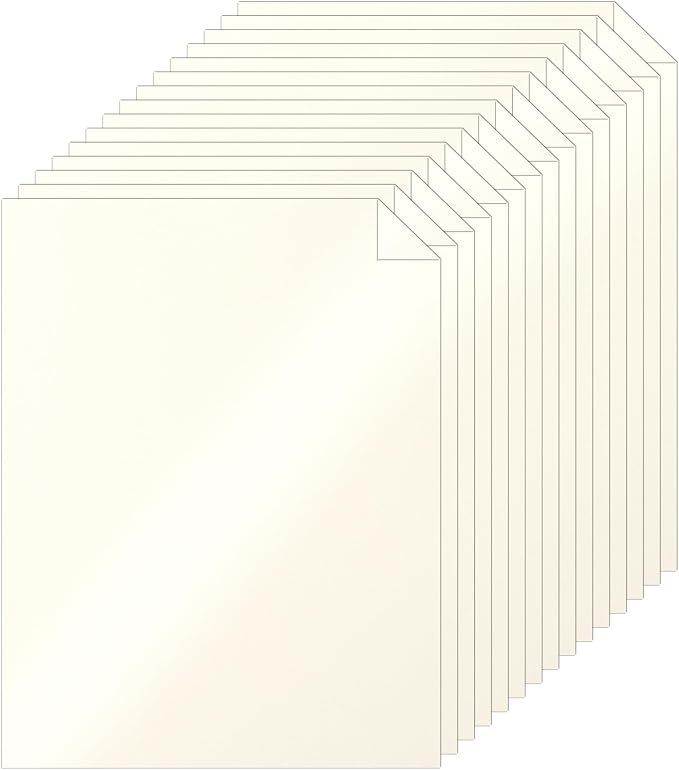 Silunkia 100 Sheets Cream Shimmer Cardstock 8.5 x 11 Ivory Paper, 200gsm/75lb by Silunkia