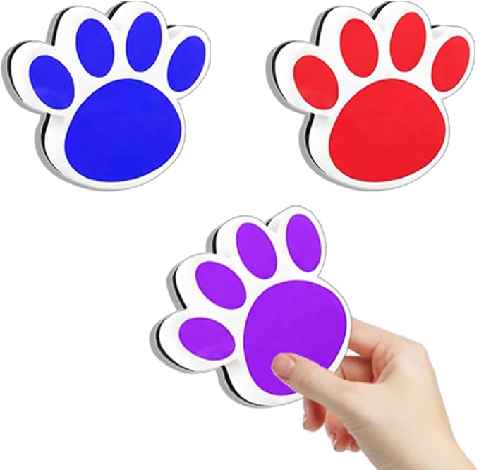 Quixorblex 3 Pcs Dry Erase Eraser Magnetic Teacher Supplies Cat Paw Shape by Unknown