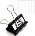 30 Pack Binder Clips with Labels, 2.4 Inch Extra Large Binder Clips Big Paper by Cologo