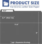 File Folder, PANDRI 120 Pack File Folder, 1/3 Cut Tab, Letter Size, Filing - Image 2