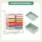 LDAILY 12 Drawer Rolling Storage Cart, Rolling Cart - Image 3