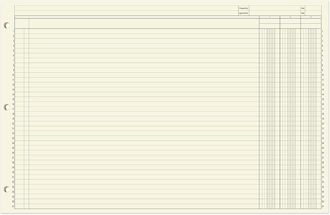 BookFactory Ledger Pad/Large 3 Column Accounting Ledger Columnar Pads - Image 2