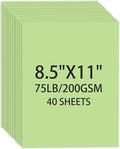 Cardstock 8.5 X 11, 40 Sheets Light Green Card Stock, 75lb/ 200gsm Pale Green by Ciphyfee