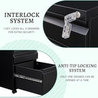 Letaya 3 Drawer Mobile File Cabinet - Image 6