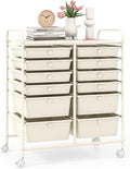 LDAILY 12 Drawer Rolling Storage Cart, Craft Cart Organizer on Wheels w/Metal by LDAILY