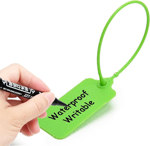 100 Green Blank Plastic Tags for Labeling Waterproof Hanging Labels Writable - Image 2