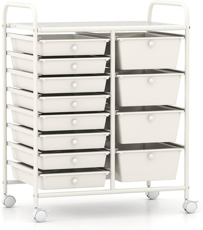 LDAILY 12 Drawer Rolling Storage Cart, Rolling Cart by LDAILY