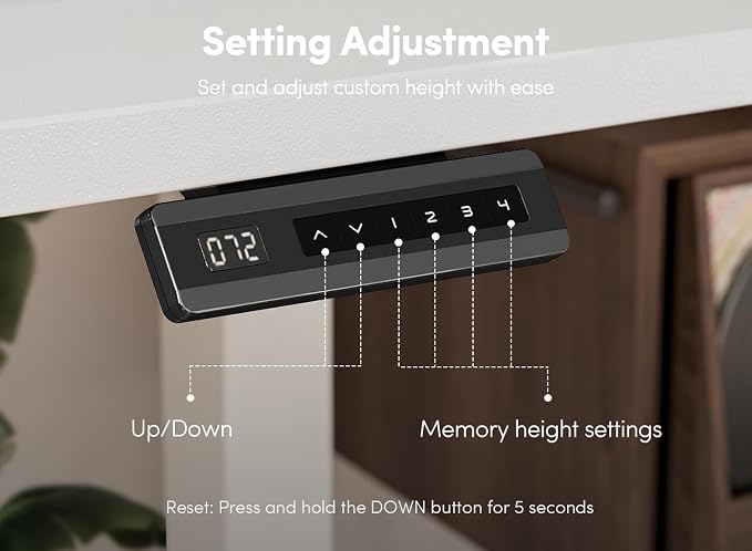 FEZIBO 63 x 28 Inch Deeper Height Adjustable Electric Standing Desk - Image 5